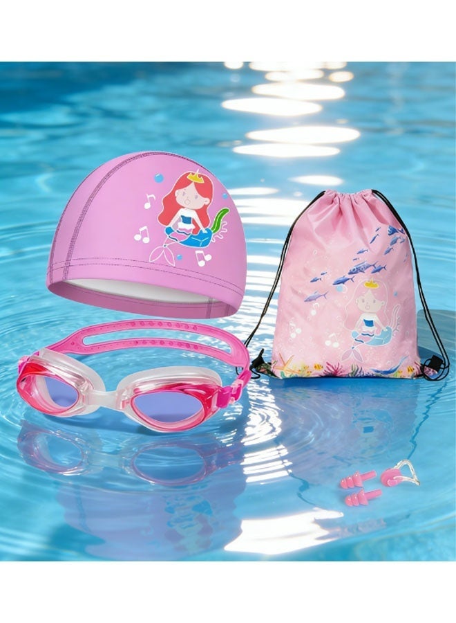 Ailily Swimming Goggle Set- Anti-Fog Swimming Goggles,Swim Cap,Swimming Ear Plugs Nose Clips And Drawstring Bag,UV Protection Clear Kids Swim Goggles,No-Leaking Adjustable Goggles - Image 4