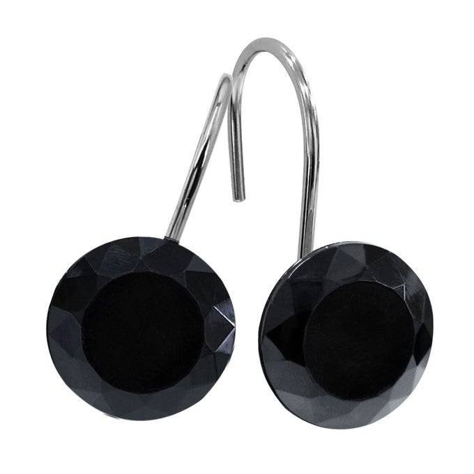 BLACK SHOWER CURTAIN HOOKS RINGS METAL SHOWER HOOKS FOR SHOWER CURTAIN LINER BLACK RUST PROOF SHOWER RINGS FOR CURTAIN ACCESSORIES AND BATHROOM SHOWER ROD 12 PACK BATHROOM SET