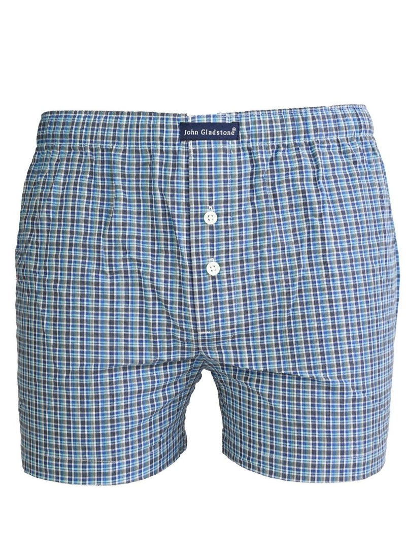 John Gladstone Men's Cotton Woven Boxer - Pack of 2