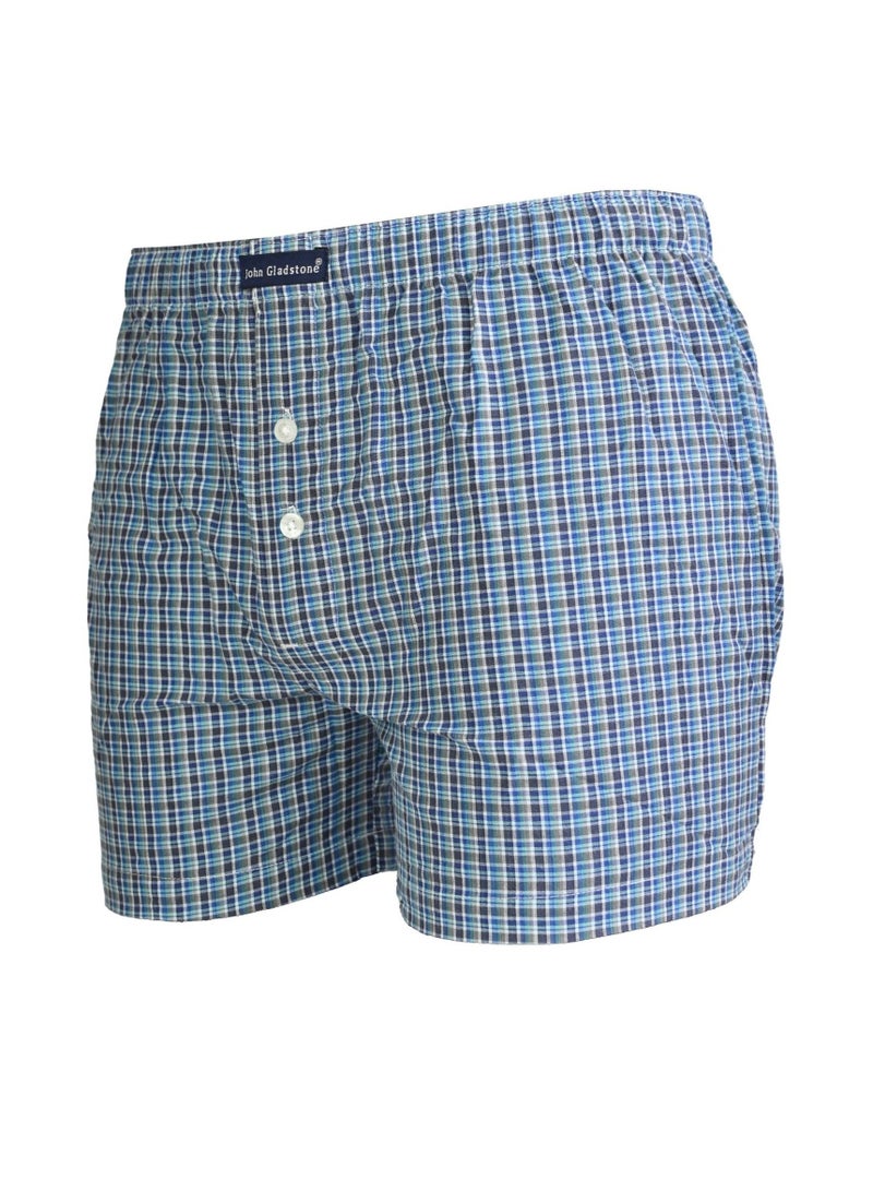 John Gladstone Men's Cotton Woven Boxer - Pack of 2