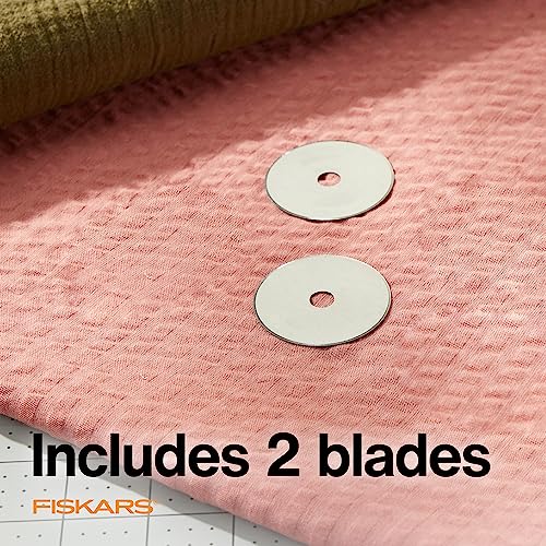 Fiskars 45mm Titanium Rotary Blades (2 Pack) - Rotary Cutter Blade Replacement - Crafts, Sewing, and Quilting Projects - Grey - Image 2
