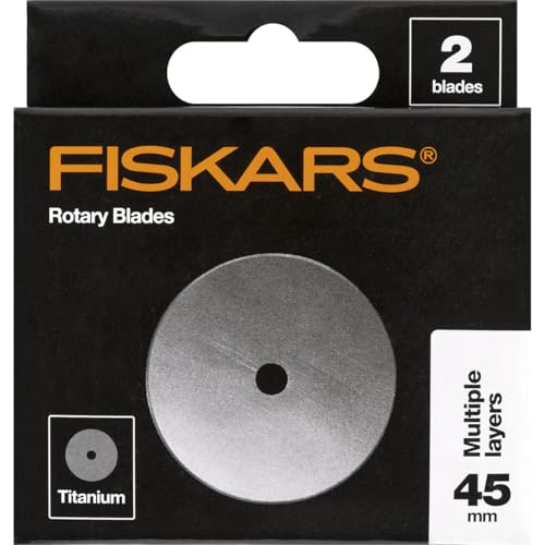 Fiskars 45mm Titanium Rotary Blades (2 Pack) - Rotary Cutter Blade Replacement - Crafts, Sewing, and Quilting Projects - Grey - Image 1