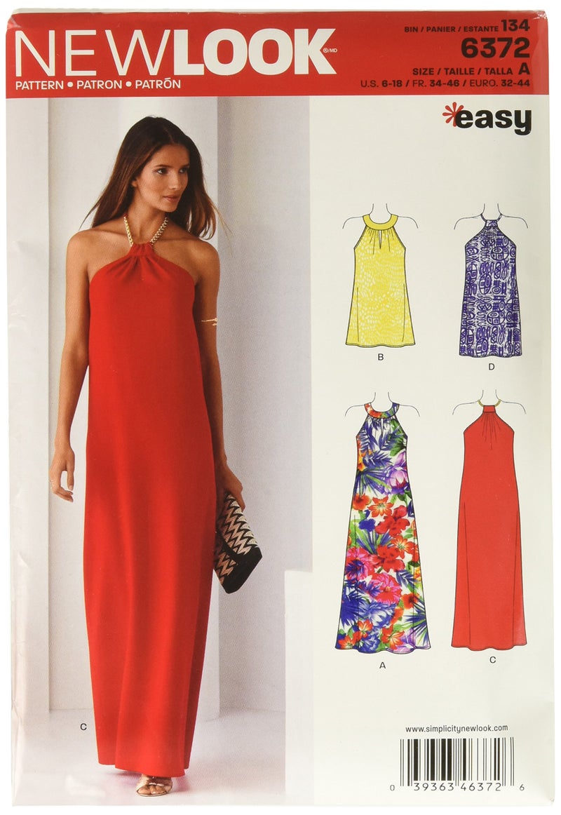 NEW LOOK 6372 Misses' Dresses Each in Two Lengths Sewing Kit, Size A (6-8-10-12-14-16-18) - Image 4