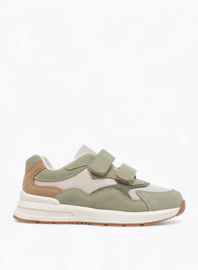 JUNIORS Boys Panelled Ankle Sneakers With Hook And Loop Closure