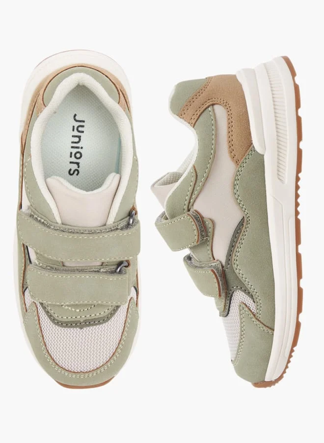 JUNIORS Boys Panelled Ankle Sneakers With Hook And Loop Closure