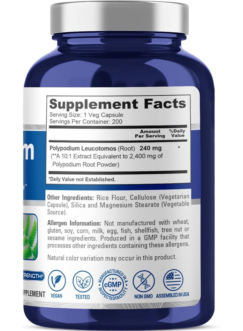 NusaPure Polypodium, Potent 10.1 Extract, 200 Veg Caps - Image 2