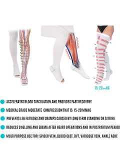 invera invera Anti Embolism Compression Stockings, Thigh High Unisex Ted Hose Socks 15-20 mmHg Moderate Level  - Image 4