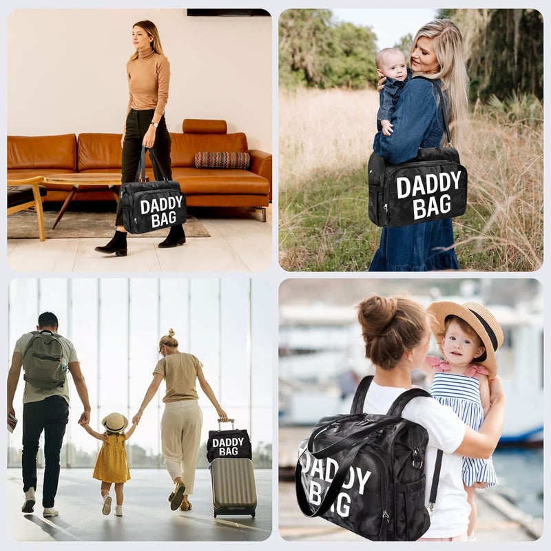 Pripher 4 in 1 Convertible Daddy Bag Backpack Camo Black Diaper Backpack for Dad and Mom Fathers Bag for Hospital with DADDY BAG Imprint Baby Care Diaper Backpack  Tote with 14 Pockets - Image 3