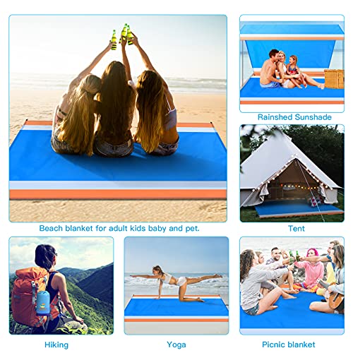 BYDOLL Beach Blanket 78''×81'' 4-7 Adults Oversized Lightweight Waterproof Sandproof Beach Blanket Large Picnic Mat for Travel Camping Hiking Picnic - Image 4
