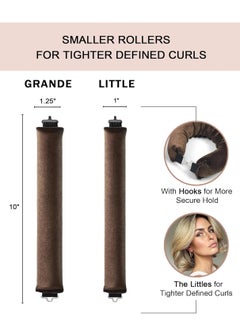 General Little Velvet Overnight Blowout 3 Rods Heatless Hair Curler to Sleep in Satin Heatless Curls No Heat Hair Rollers for Short Hair Blowout Look Long Hair Styling Tools Brown  - Image 5
