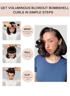 General Little Velvet Overnight Blowout 3 Rods Heatless Hair Curler to Sleep in Satin Heatless Curls No Heat Hair Rollers for Short Hair Blowout Look Long Hair Styling Tools Brown  - Image 2
