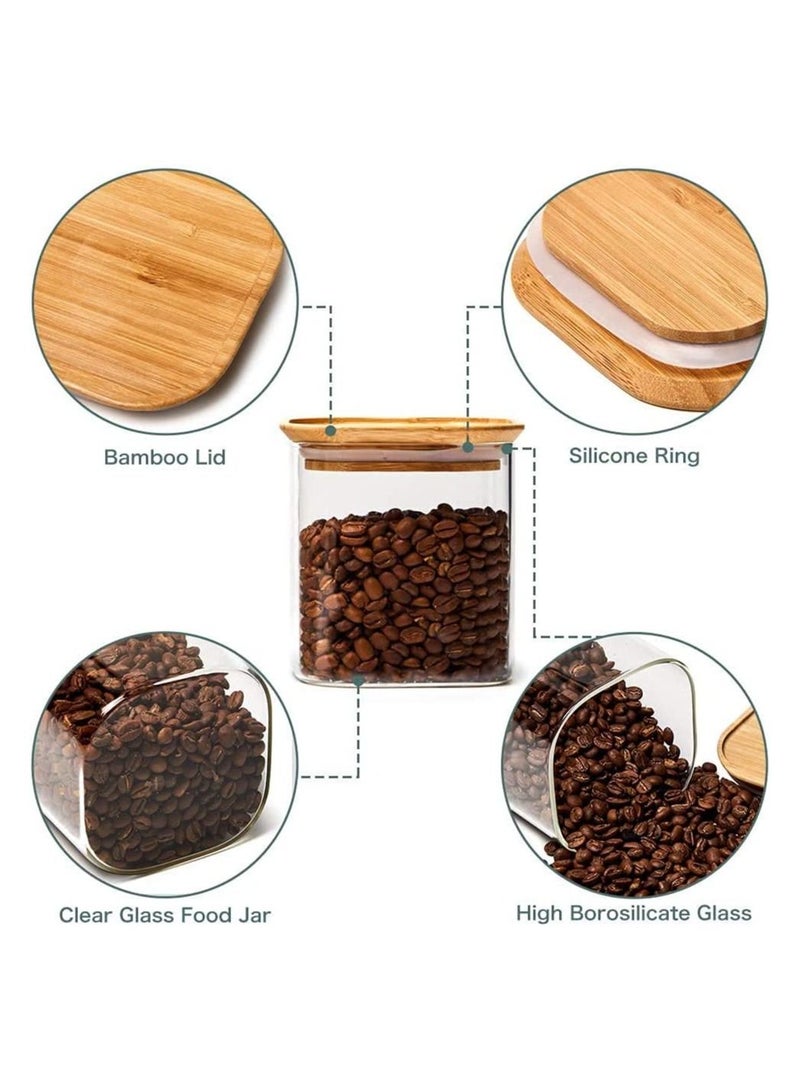 GGEROU Glass Storage Jars with Airtight Bamboo Lid,3 Pack Glass Food Storage Containers Canisters 800ml - Image 4