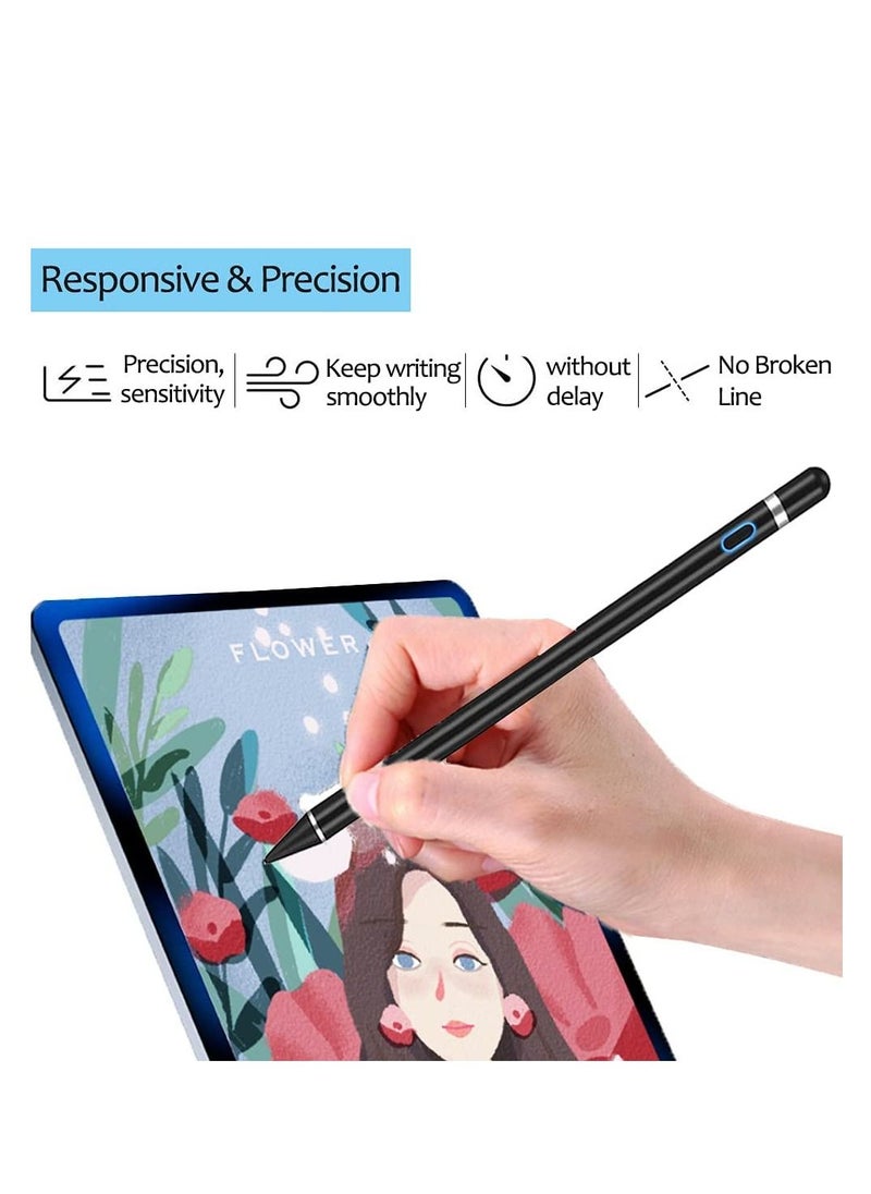 Active Stylus Pens for Touch Screens,  Stylist Digital Pen, 1.5mm Fine Point Rechargeable iPad Pencil for Drawing/Writing/Playing, Compatible with iOS/Android and Other Tablets(Black) - pzsku/Z6A85EE2F1ED28C89A271Z/45/_/1666121706/607d5be8-a71f-4464-b55b-387b58871154