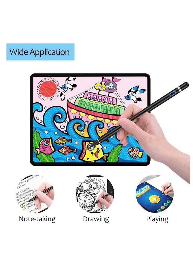 Active Stylus Pens for Touch Screens,  Stylist Digital Pen, 1.5mm Fine Point Rechargeable iPad Pencil for Drawing/Writing/Playing, Compatible with iOS/Android and Other Tablets(Black) - pzsku/Z6A85EE2F1ED28C89A271Z/45/_/1666121707/91753a22-6d1f-4556-8d03-b92cd309164a