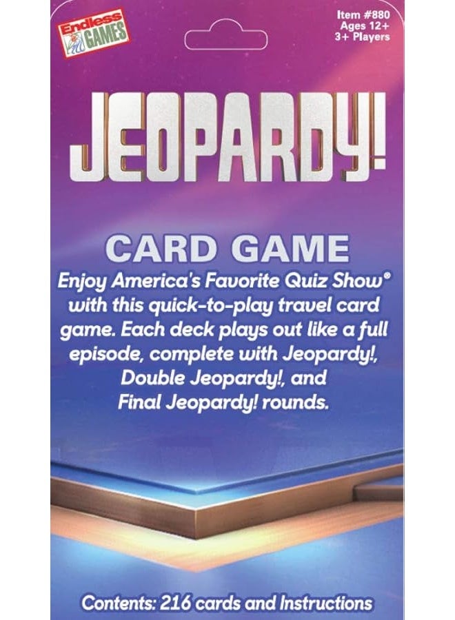 Endless Games Jeopardy Card Game - Travel Sized Quiz Competition - Fast Paced Party Game - Image 2