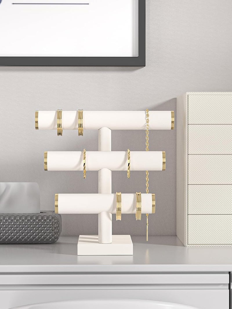 Ausalivan Bracelet Holder Stand,Bracelet Organizer Display for Selling,Bangle Organizer for Women,Watch Storage Holder for Men,Jewelry Business Supplies (Style 1 （Beige 3 Tier ）) - Image 4