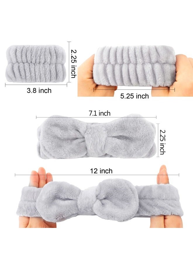 Whavel 6PCS Spa Headband and Wristband Set, Face Wash Headband Makeup Skincare Headband Wrist Bands for Washing Face - Image 2