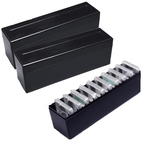 MUDOR 2 Pack Coin Slab Storage Box Compatible with PCGS NGC PMG Slab Plastic Coin Storage Case Holder Organizer with 40 Slots Olny BoxBlack - Image 1