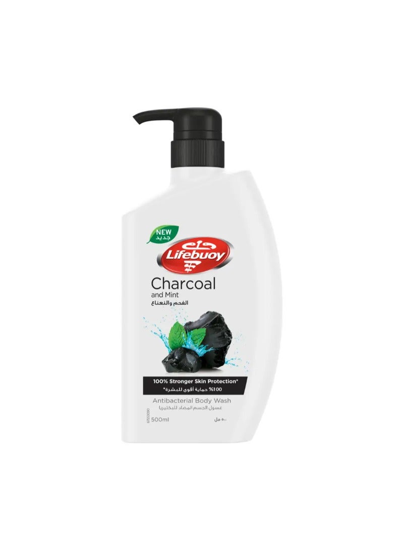 Lifebuoy غسول الجسم لايف بوي بالفحم والنعناع 500 مل - Image 1