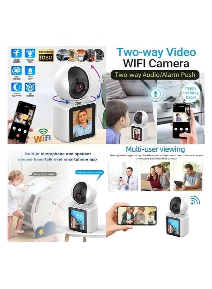 Two way video WiFi camera 1080P Video Calling WIFI HD Camera One-Click Video Calling Infrared Night Vision Video Baby Monitoring Camera, CCTV IP Camera Smart Auto Tracking Baby Monitor, Motion Detection Built-in Speaker - Image 4