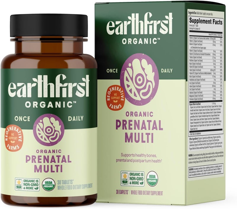 EarthFirst Organic Organic Prenatal Multi for Women - 30 Tablets - Image 1