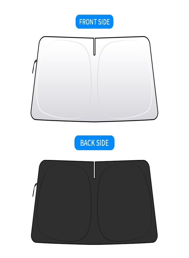 akarin Front Windshield Sun Shade Custom Fit Compatible for Sunshade Foldable UV Ray Reflector Sun Visor Protector Accessories Shield Cover Reflective (for Maserati Levante 2017-present) - Image 5