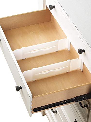Whitmor Adjustable Organizers Drawer Dividers, Set of 2, White - Image 2