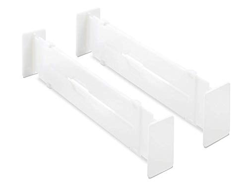 Whitmor Adjustable Organizers Drawer Dividers, Set of 2, White - Image 1