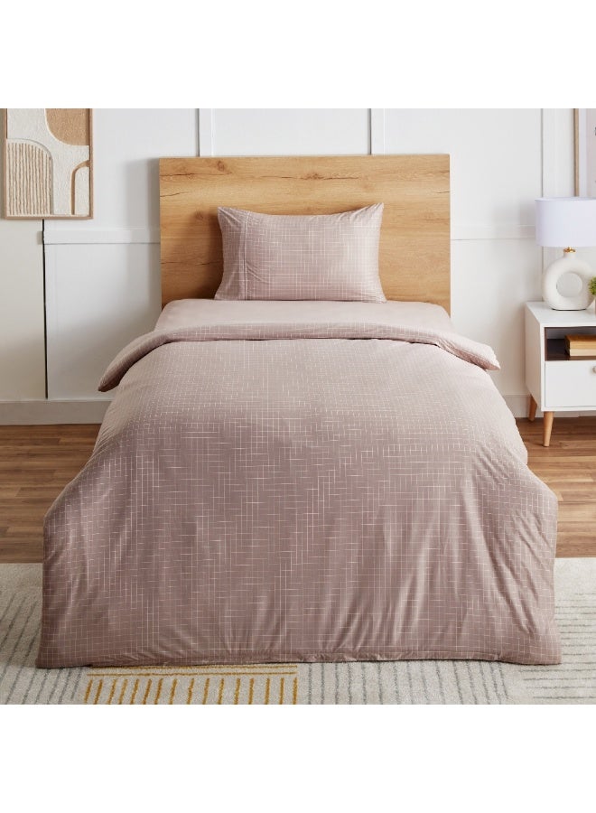 Home Box Ferum Stripe 2-Pieces Microfiber Single Duvet Quilt Cover Set 200 x 135 cm - Image 5