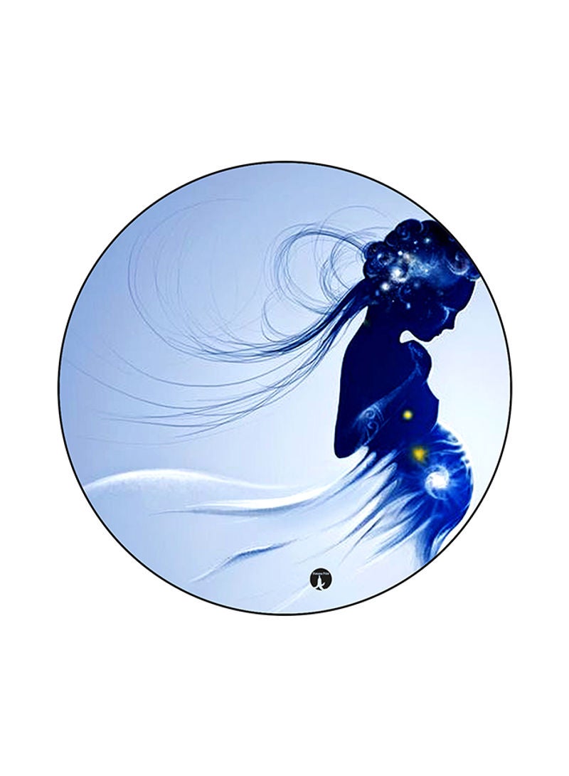 A Woman Printed Round Mouse Pad Multicolour