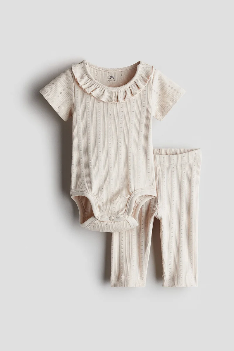 H&M 2-piece pointelle cotton set