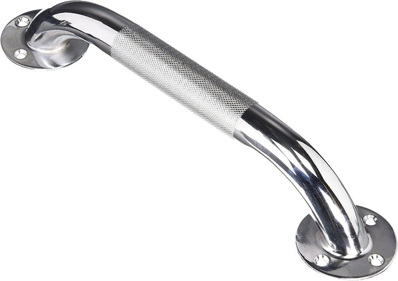 Carex Textured Grab Bars for Bathtubs and Showers - Grab Bars for Bathroom Safety - 12 inch Durable Stainless Steel Shower Handle Serves as Handicap Grab Bar and Elderly Assistance Products - Image 1