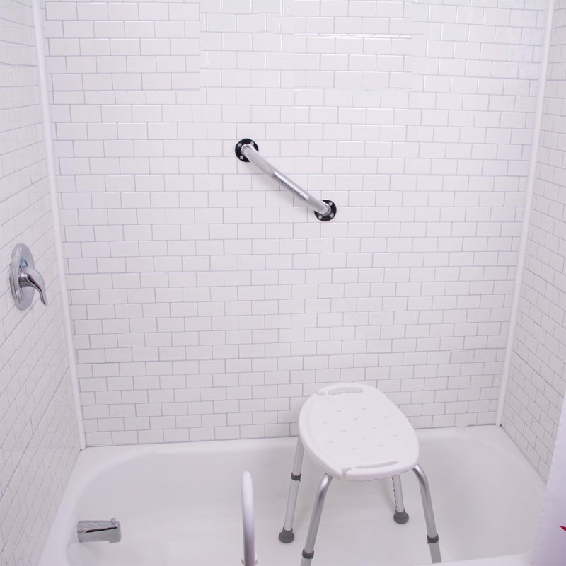 Carex Textured Grab Bars for Bathtubs and Showers - Grab Bars for Bathroom Safety - 12 inch Durable Stainless Steel Shower Handle Serves as Handicap Grab Bar and Elderly Assistance Products - Image 3