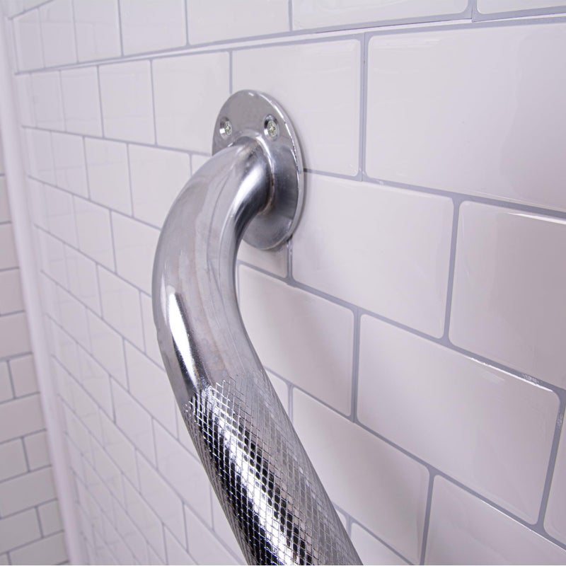 Carex Textured Grab Bars for Bathtubs and Showers - Grab Bars for Bathroom Safety - 12 inch Durable Stainless Steel Shower Handle Serves as Handicap Grab Bar and Elderly Assistance Products - Image 2