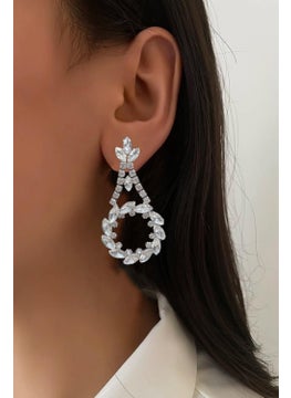 Bahels Women's Crystal Stone Waterway Pendant Earrings 