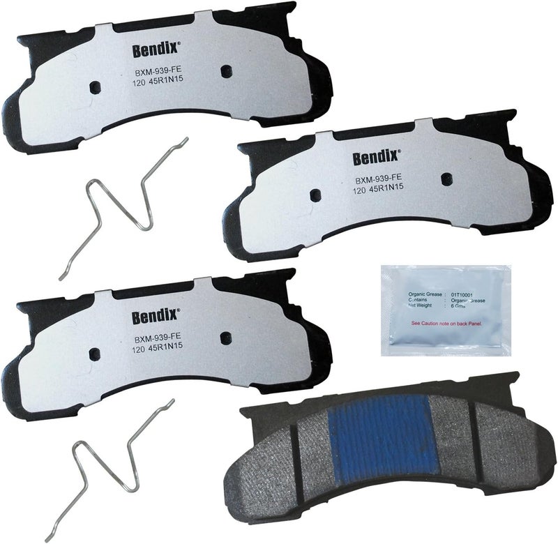 Bendix Fleet Metlok MKD120FM Semi-Metallic Front Brake Pads for Select Models Ford E-250 Econoline, Econoline Club Wagon, E-350 F-250, F-350, P-350 - Image 1