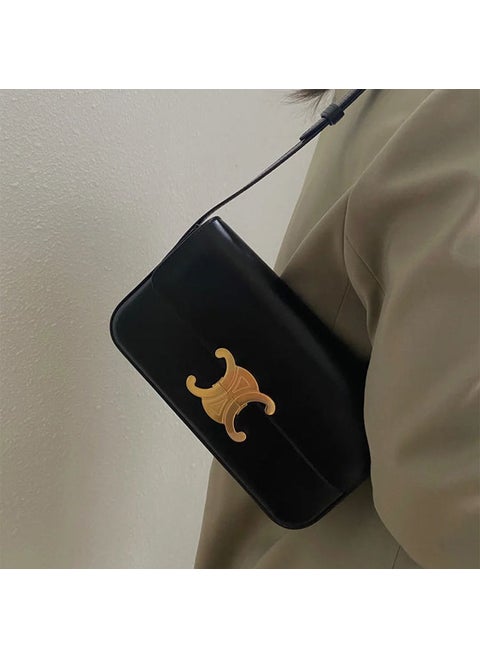 2023 Triumph Arch Summer Chic Shoulder Bag for Women Pure black small square bag