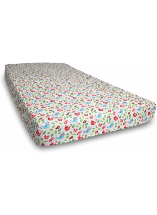 Birds Printed Extra Soft Fabric Fitted Bed Sheet, 120 Cm X 60 Cm Size - Image 1