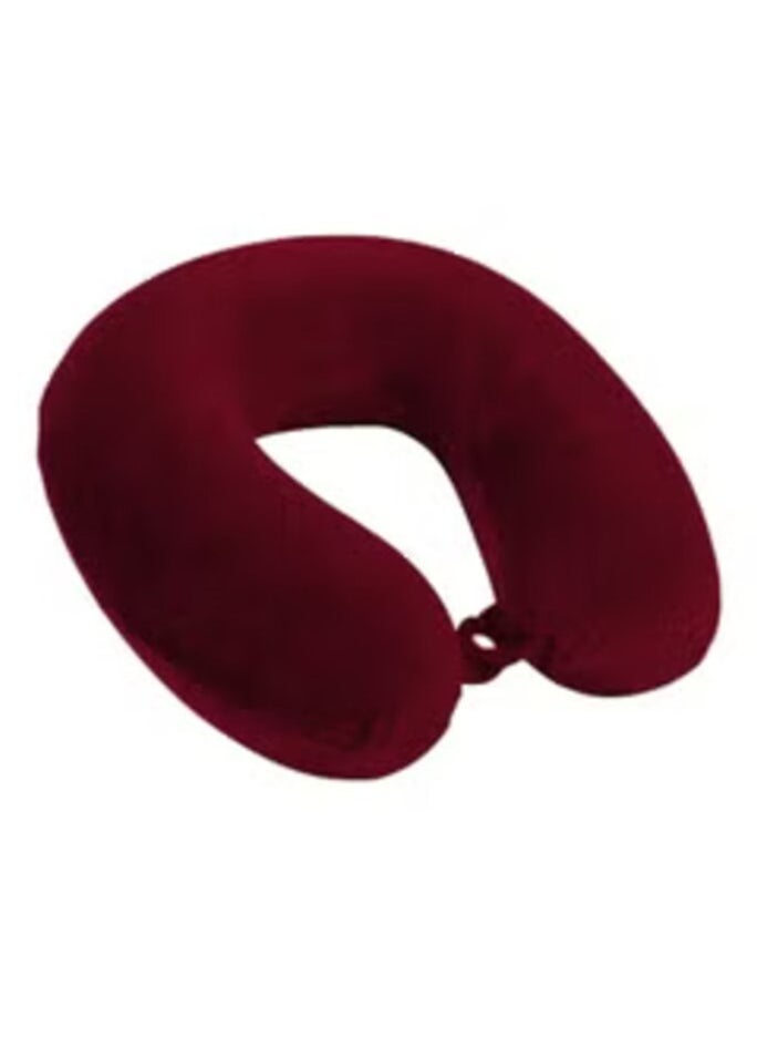 Velvet Neck and Travel Pillow 30x25x10 cm - Burgundy
