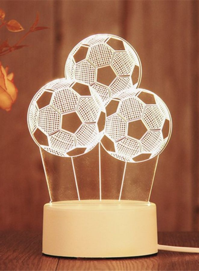 Fatio Football 3D LED Acrylic Night Light | Sports Design USB & Battery Powered Table Lamp | 20 x 20 x 11 cm - Image 1