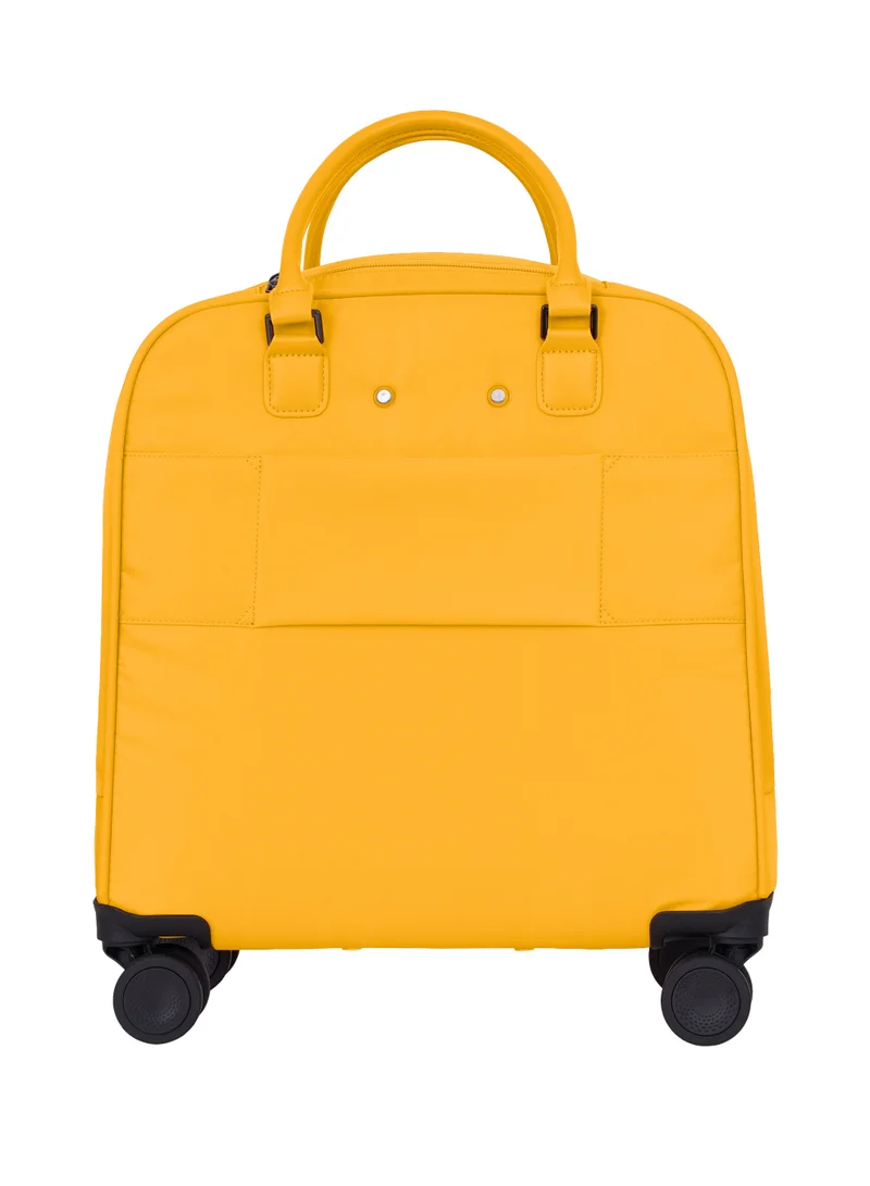 PARAJOHN Parajohn SunGlide 18-Inch Cabin Pilot Case Nylon Trolley Bag | Carry On Luggage Suitcase for Men & Women | Small Cabin Suitcase for Travel with Combination Lock & 8 Spinner Wheels - Yellow