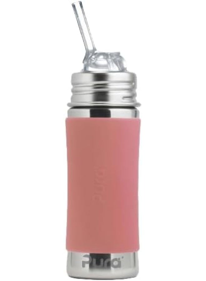 Pura Kiki 11oz/325ml Stainless Steel Straw Bottle w/Sleeve - Image 1