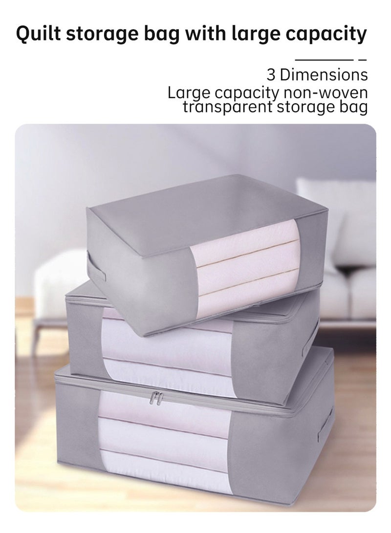 MIXDE 3-Piece Oxford Fabric Closet Organizer Bag Set With Carry Handles And Clear Window - Image 2