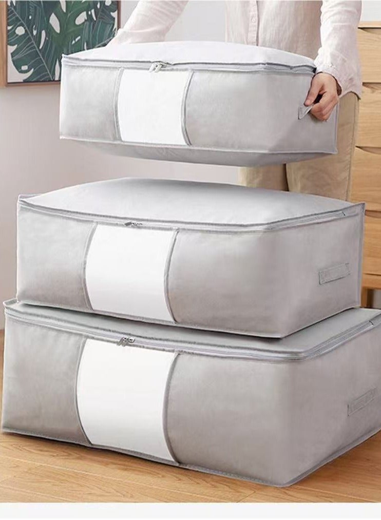 MIXDE 3-Piece Oxford Fabric Closet Organizer Bag Set With Carry Handles And Clear Window - Image 1