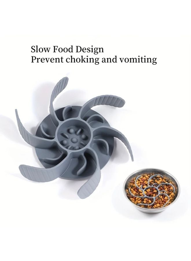 Gray Third Generation Upgraded Super Firm Silicone Slow Feeder Dog Bowl Insert Cuttable Design For Large And Medium Breeds Compatible With Regular Elevated Metal Glass Bowls Promotes Healthy Eating Reduces Bloat Durable Easy To Clean Dog Food Dispenser Pet Feeding Accessory - Image 3