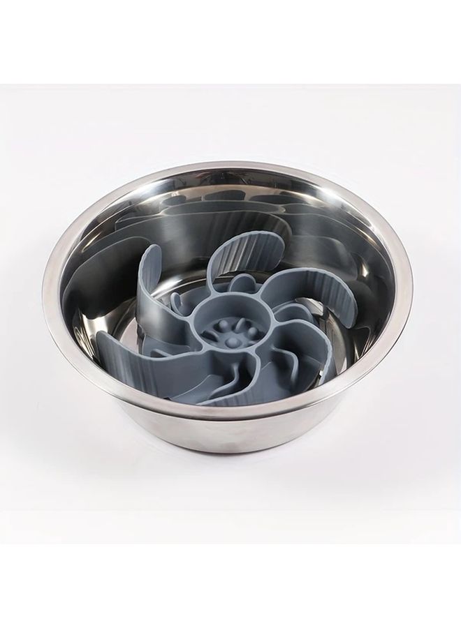 Gray Third Generation Upgraded Super Firm Silicone Slow Feeder Dog Bowl Insert Cuttable Design For Large And Medium Breeds Compatible With Regular Elevated Metal Glass Bowls Promotes Healthy Eating Reduces Bloat Durable Easy To Clean Dog Food Dispenser Pet Feeding Accessory - Image 4