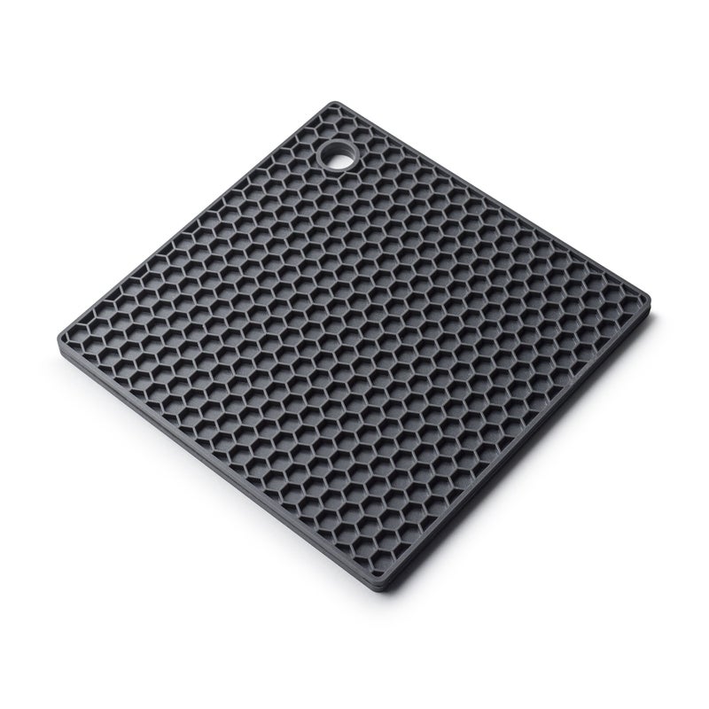 zeal Zeal Silicone Heat Resistant Non-Slip Honeycomb Texture Trivet Mat, 17 x 17 x 1cm, Dark Grey - Image 1