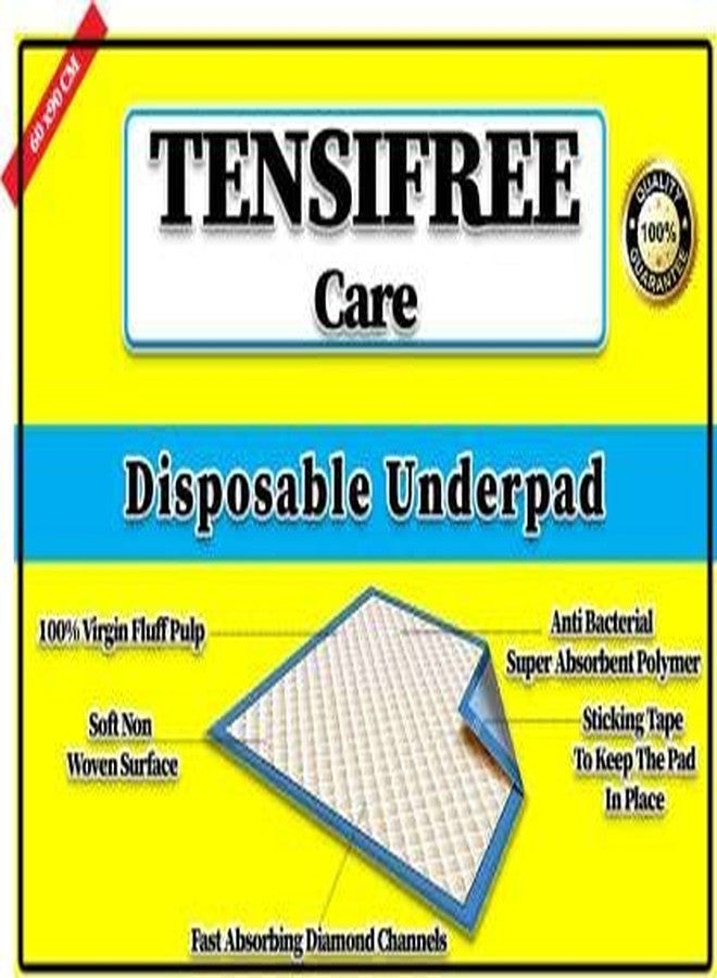Tensifree Mid Super Soft Disposable Underpads with Sticking Tape, 6x9 cm (Pack of 1) - Image 1