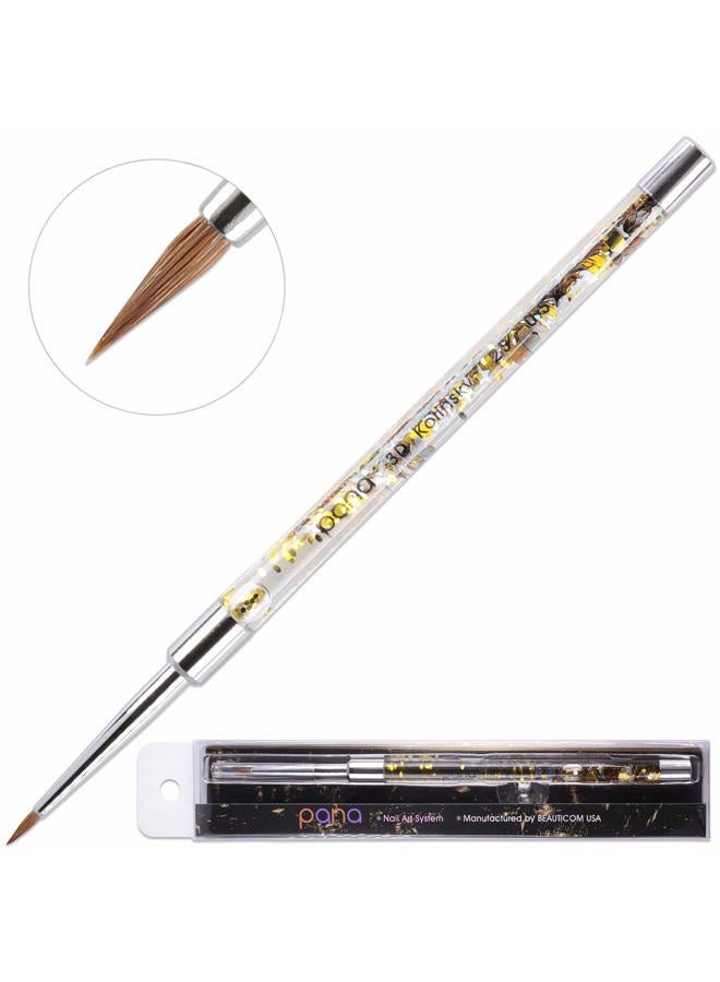 Pana 3D Kolinsky Nail Art Brush - Gold Glitter Handle, Size 2 - Acrylic Nail Art Sculpture Brush for Manicures Pedicure Salon Professional or Beginner - Image 4