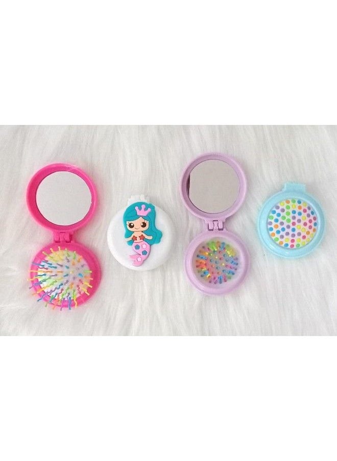 Tera13 Tera 13 Mermaid Comb For Girls Kids Hair Brush For Kids Mirror For Make Up Small Girls Kids Return Gifts (4 Piece)  - Image 3